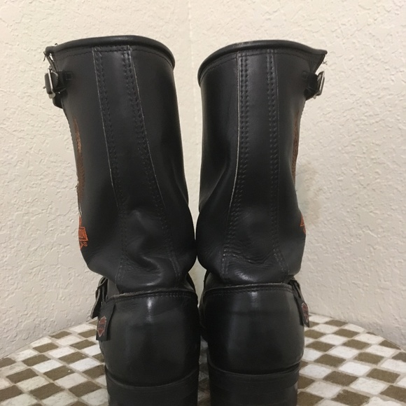 BLACK HARLEY DAVIDSON STEEL TOE BOOTS 10R main image 6